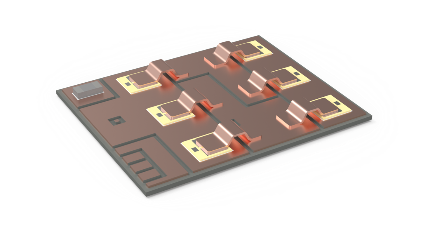 Clip sintering on die top side and ceramic substrate